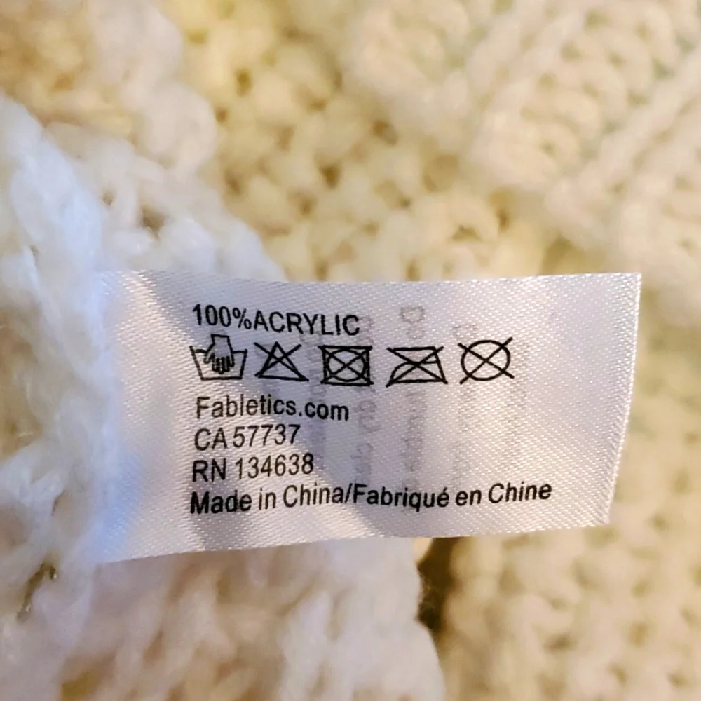 Fabletics Infinity Scarf Ivory and Gold EUC